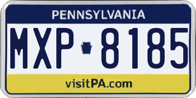 PA license plate MXP8185