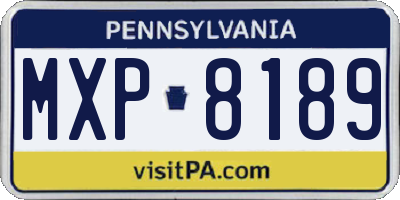 PA license plate MXP8189