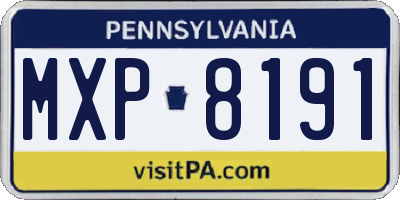 PA license plate MXP8191