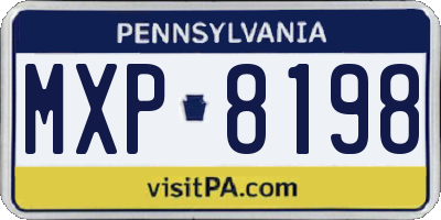 PA license plate MXP8198