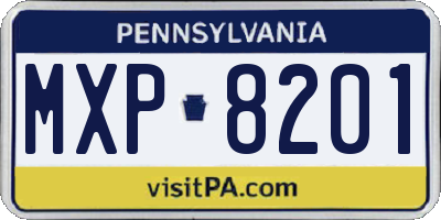PA license plate MXP8201