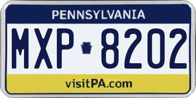 PA license plate MXP8202