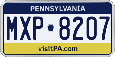 PA license plate MXP8207