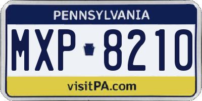 PA license plate MXP8210