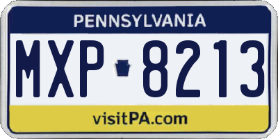PA license plate MXP8213