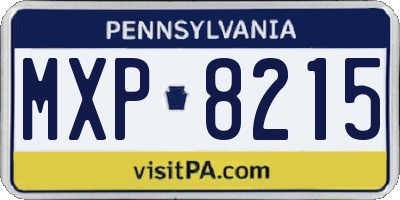 PA license plate MXP8215