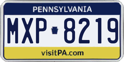 PA license plate MXP8219