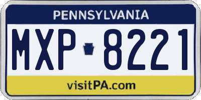 PA license plate MXP8221