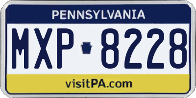 PA license plate MXP8228