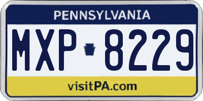 PA license plate MXP8229
