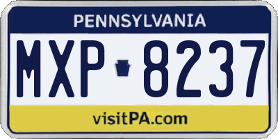 PA license plate MXP8237