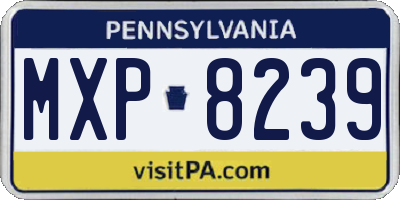 PA license plate MXP8239