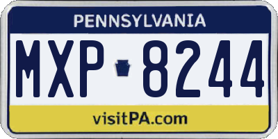 PA license plate MXP8244
