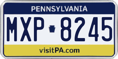 PA license plate MXP8245