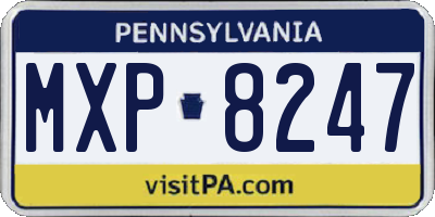 PA license plate MXP8247