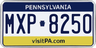 PA license plate MXP8250