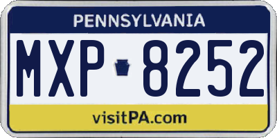 PA license plate MXP8252