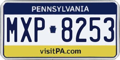 PA license plate MXP8253