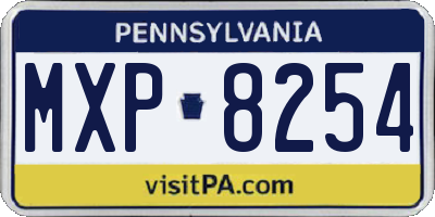 PA license plate MXP8254