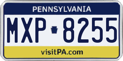 PA license plate MXP8255
