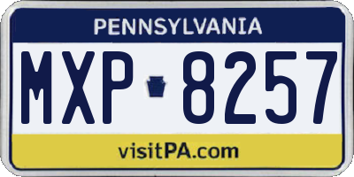 PA license plate MXP8257