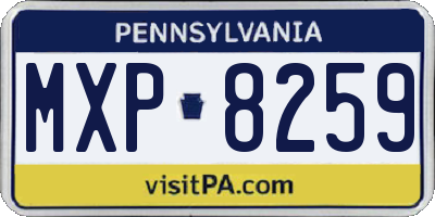 PA license plate MXP8259
