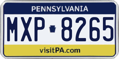 PA license plate MXP8265