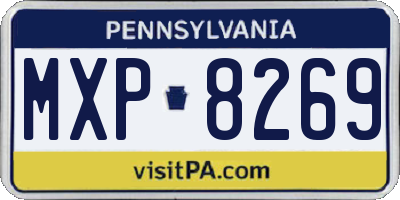 PA license plate MXP8269