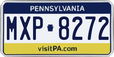 PA license plate MXP8272