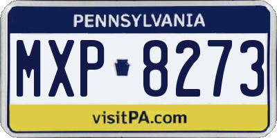 PA license plate MXP8273
