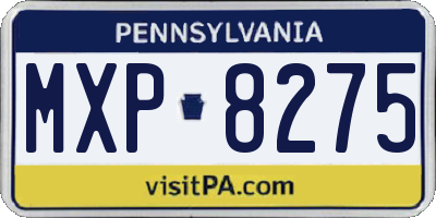 PA license plate MXP8275