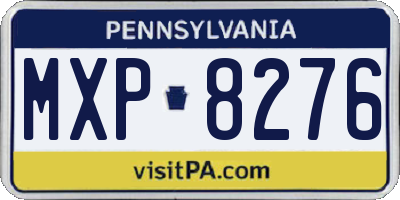 PA license plate MXP8276
