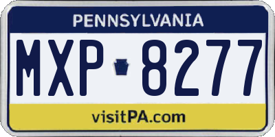 PA license plate MXP8277
