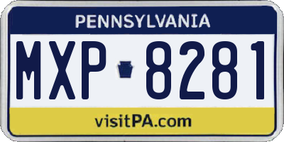 PA license plate MXP8281