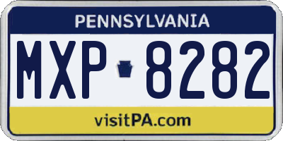 PA license plate MXP8282
