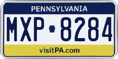 PA license plate MXP8284
