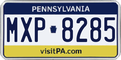 PA license plate MXP8285