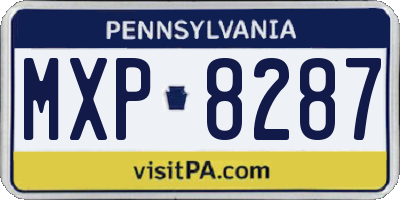 PA license plate MXP8287