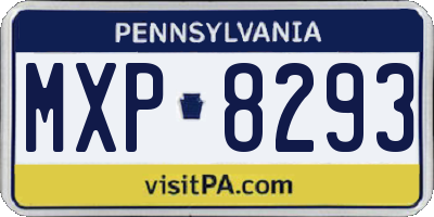 PA license plate MXP8293