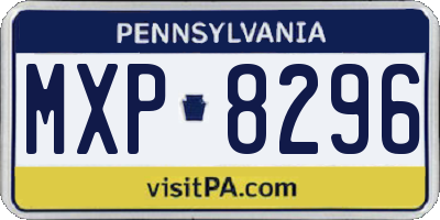 PA license plate MXP8296
