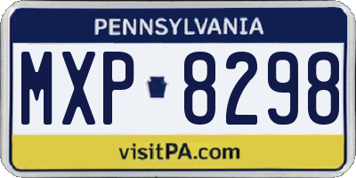 PA license plate MXP8298