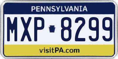 PA license plate MXP8299