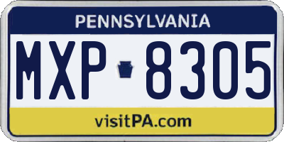 PA license plate MXP8305