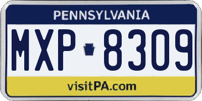 PA license plate MXP8309