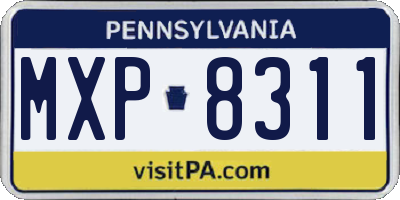 PA license plate MXP8311