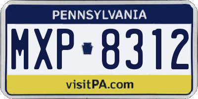PA license plate MXP8312