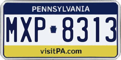 PA license plate MXP8313
