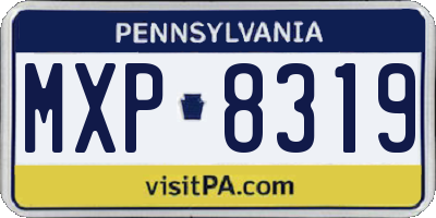 PA license plate MXP8319