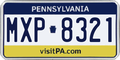 PA license plate MXP8321