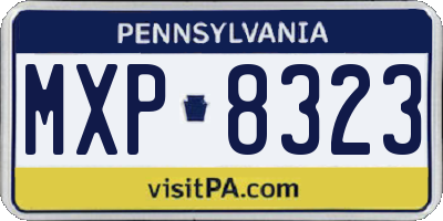 PA license plate MXP8323